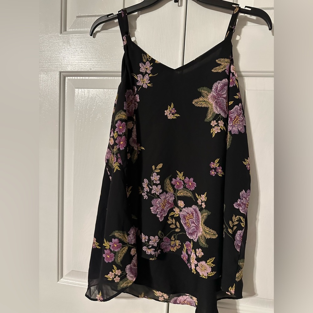 Torrid Black and Purple Floral Top